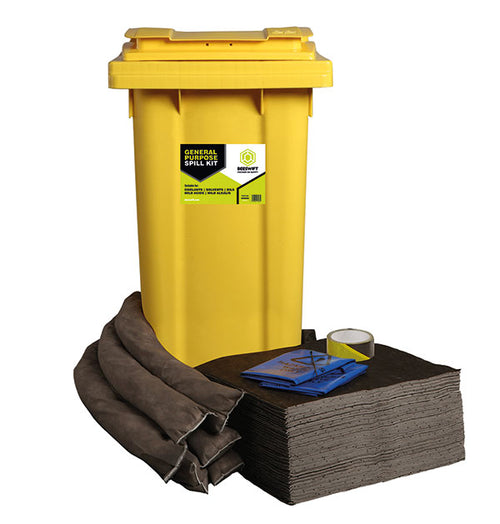 B-Smart/Esfina/Fentex 125L General Purpose Spill Kit In 2 Wheeled Bin