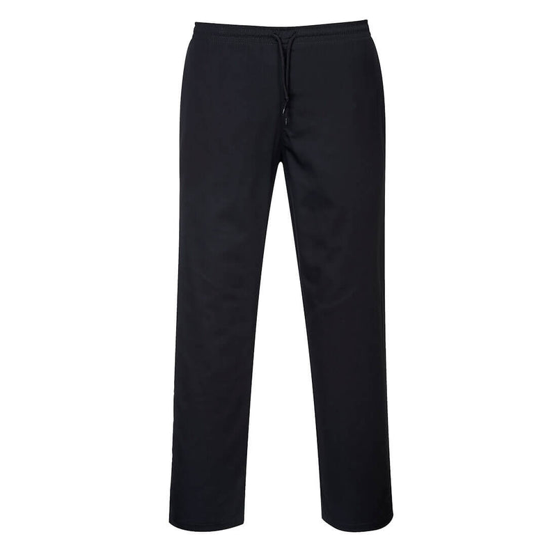Portwest C070 Drawstring Trousers in black, front view