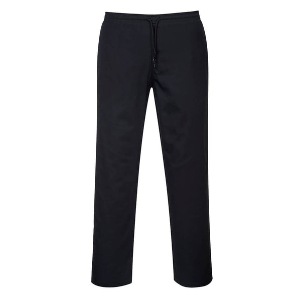 Portwest C070 Drawstring Trousers in black, front view
