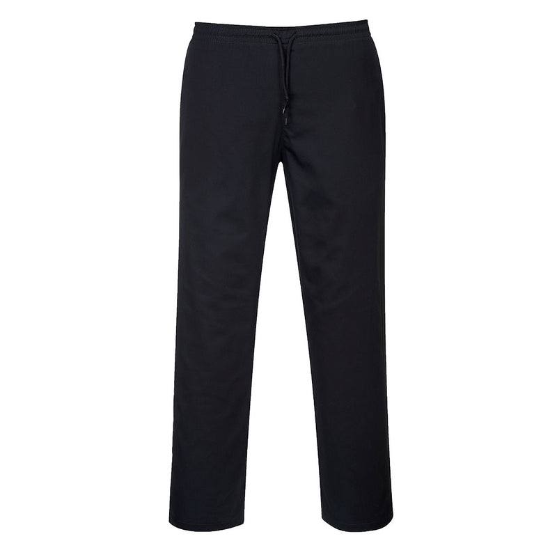 Portwest C070 Drawstring Trousers in black, back view