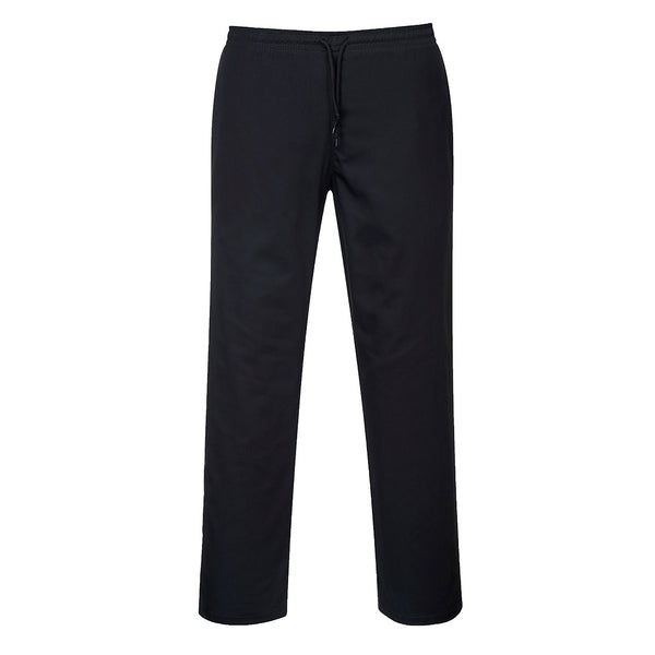 Portwest C070 Drawstring Trousers in black, back view