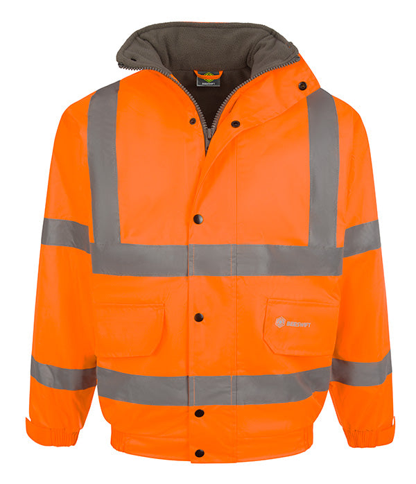B-Seen Hi-Vis Fleece Lined Bomber Jacket