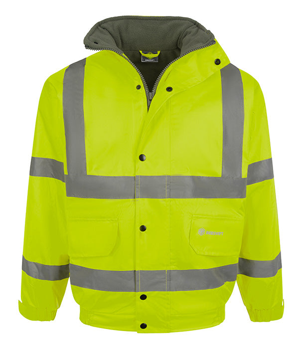 B-Seen Hi-Vis Fleece Lined Bomber Jacket