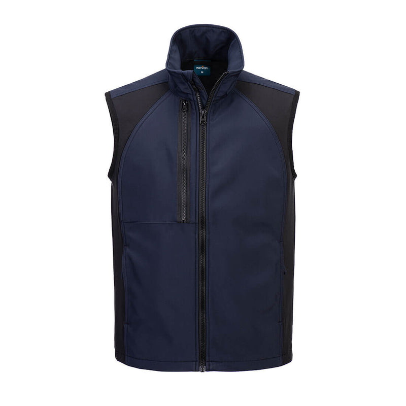 Navy blue coverall with reinforced seams, zip front, and high-performance comfort