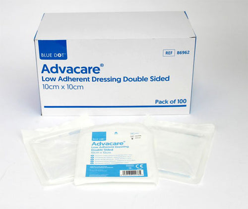 Blue Dot Advacare Low-Adherent Dressing 10CM X - (Pack of 100)