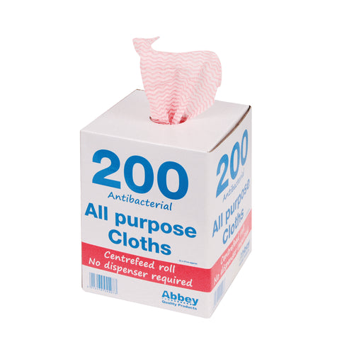 Anti-bacterial Cloths on a Roll 220x370mm Red – (Pack of 200)