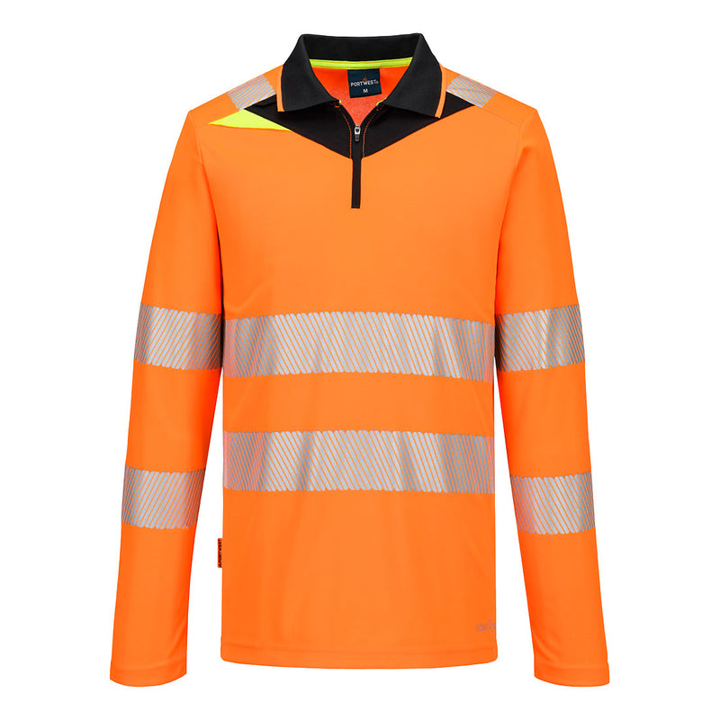 Portwest DX4 Hi-Vis Zip Polo Shirt L/S - DX419