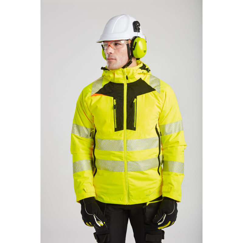 A clear shot of a worker in full Portwest gear, with the Supra KN Safety Glasses (PS10) offering essential eye safety.