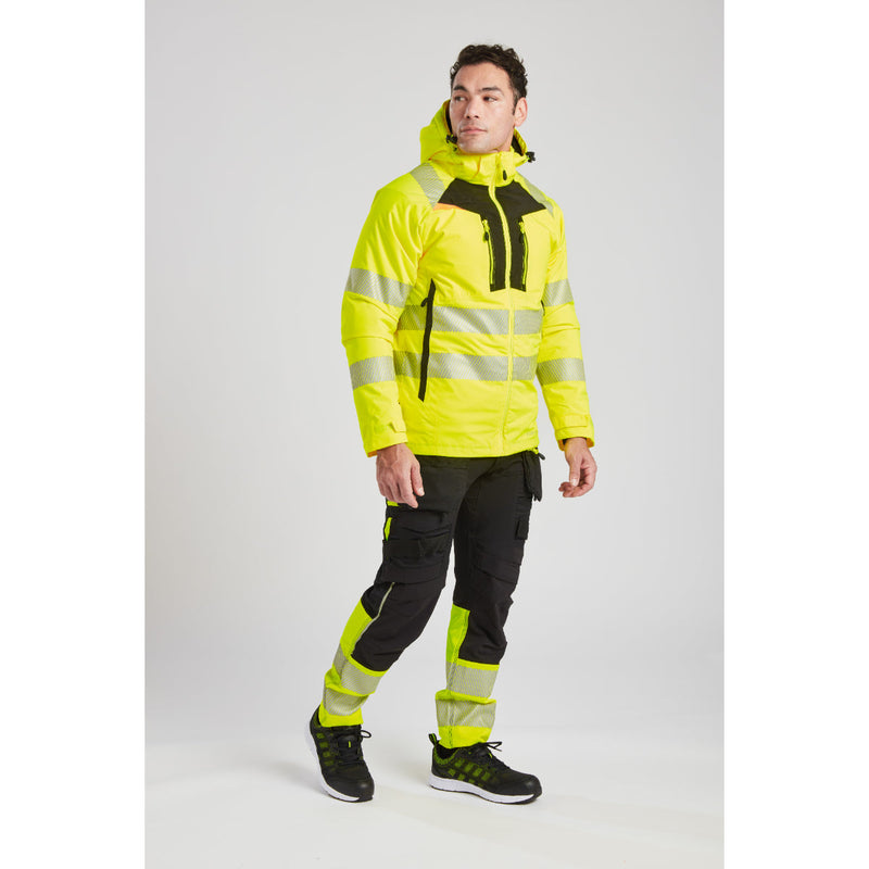 Close-up of the internal pocket of the Portwest DX4 Hi-Vis Winter Jacket.