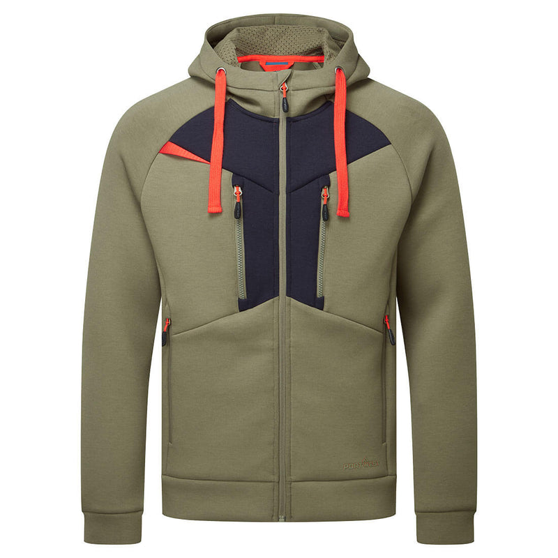 Vibrant marl orange Portwest DX4 Zipped Hoodie offering comfort and modern appeal.