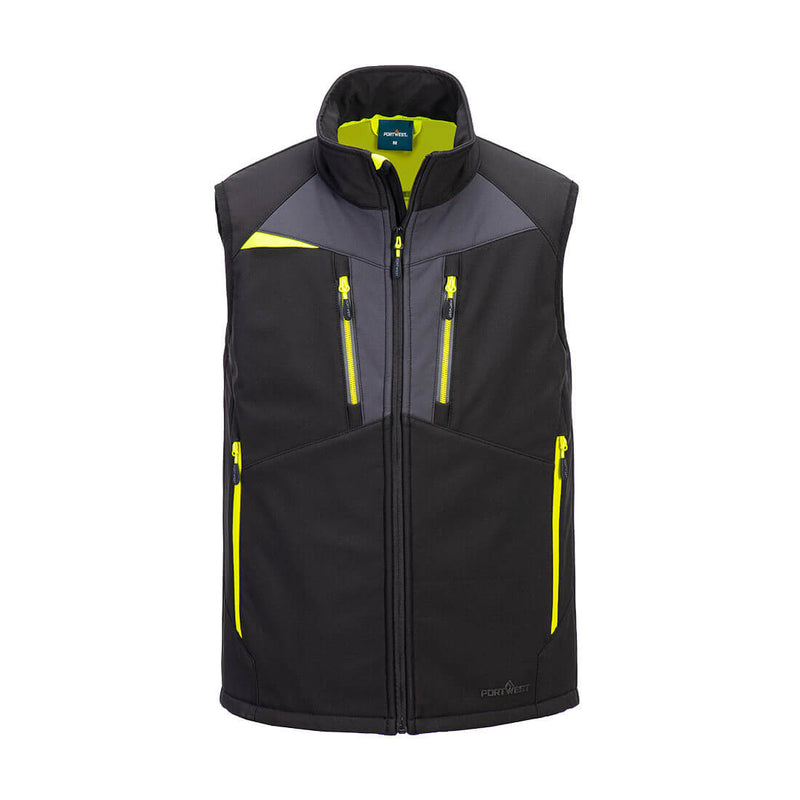Portwest Softshell Gilet 3L DX476 in a sleek black design.
