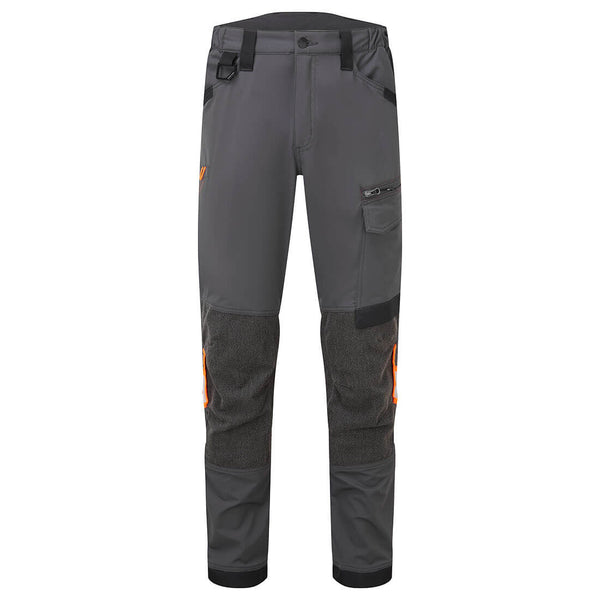 Metal grey Portwest EV4 stretch service trousers (EV441) ideal for active roles that require a professional look.