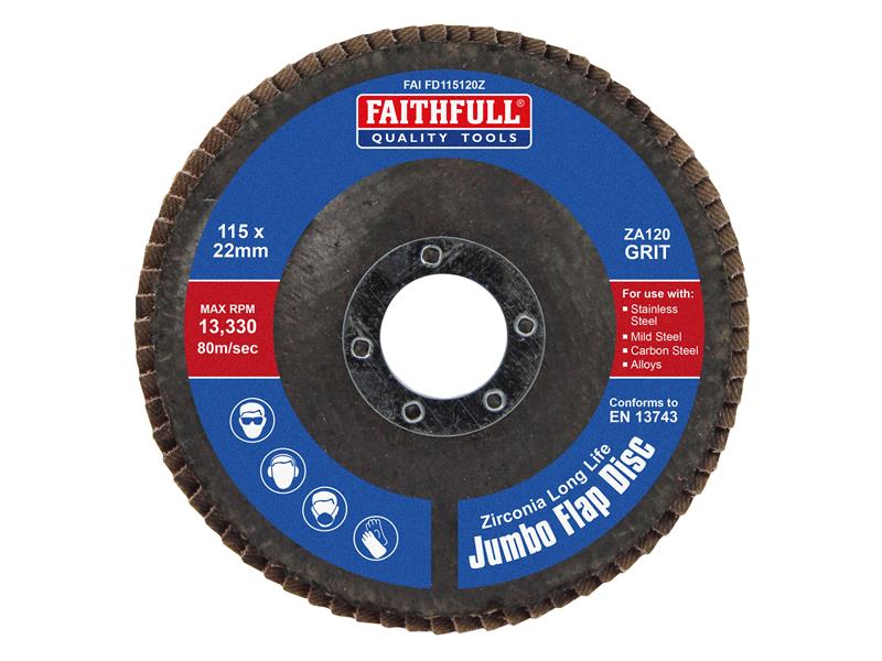 Faithfull Zirconia Abrasive Jumbo Flap Discs