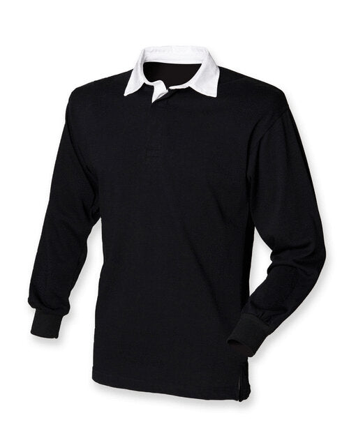 Front Row Long Sleeve Plain Rugby Shirt - FR100M