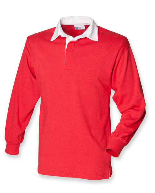 Front Row Long Sleeve Plain Rugby Shirt - FR100M