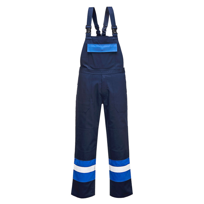 Portwest WX3 Bib and Brace (T704) in a bold dark red and black for a modern work aesthetic.