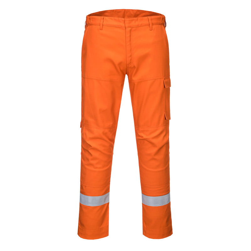 Portwest Bizflame Industry Trousers FR66 in orange, side view