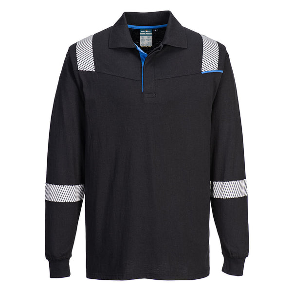 Portwest black flame-resistant work trousers