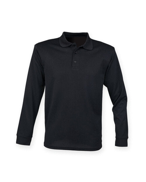 Henbury Coolplus Unisex Long Sleeve Polo Shirt