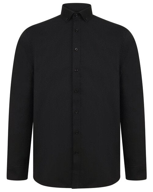 Henbury Mens Long Sleeve Modern Oxford Shirt - Regular Fit