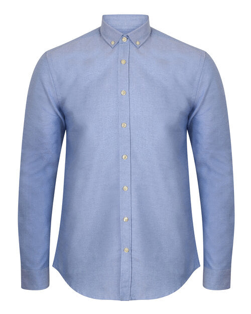 Henbury Mens Long Sleeve Modern Oxford Shirt - Slim Fit