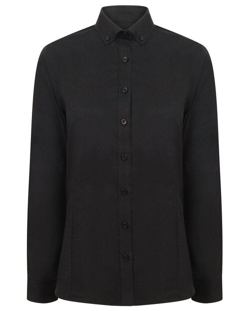 Henbury Ladies Long Sleeve Modern Oxford Shirt - Regular Fit