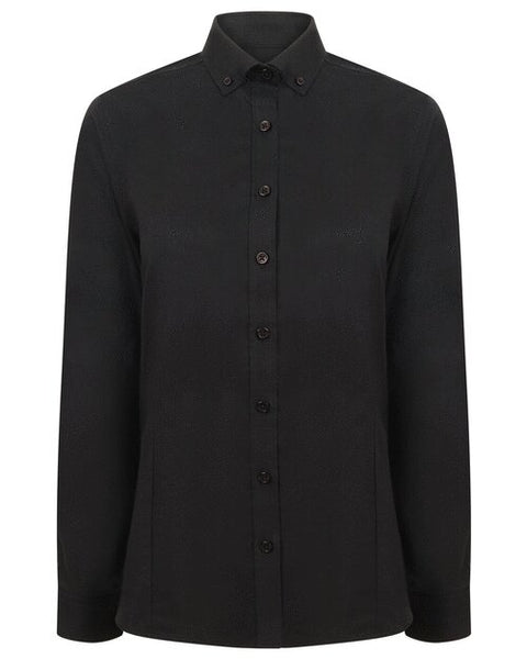 Henbury Ladies Long Sleeve Modern Oxford Shirt - Regular Fit
