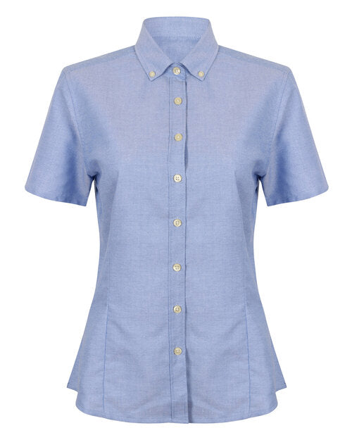 Henbury Ladies Modern Short Sleeve Regular Fit Oxford Shirt