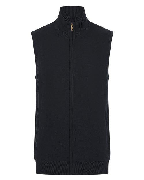 Henbury Mens Sleeveless Zip Jumper