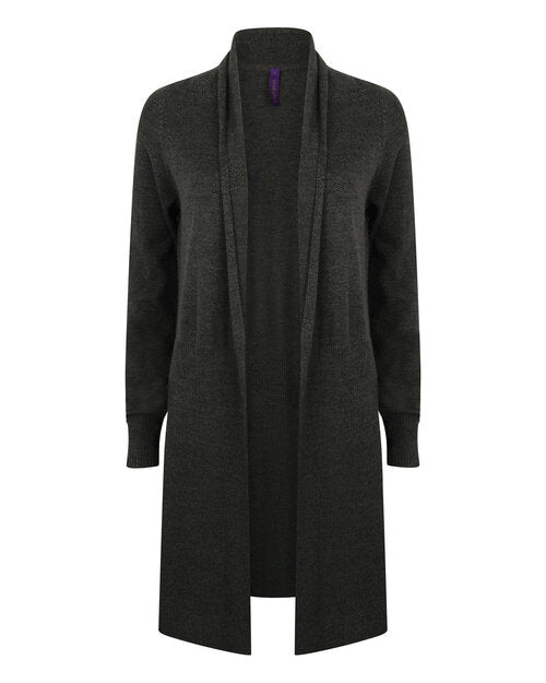 Henbury Ladies Longline Open Cardigan