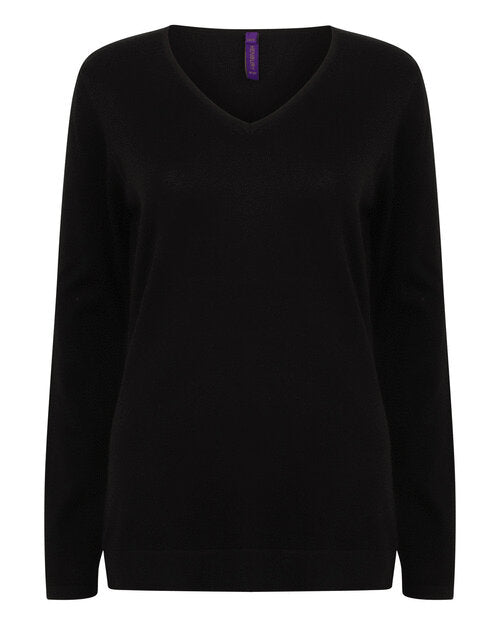 Henbury Ladies Lightweight V Neck Jumper
