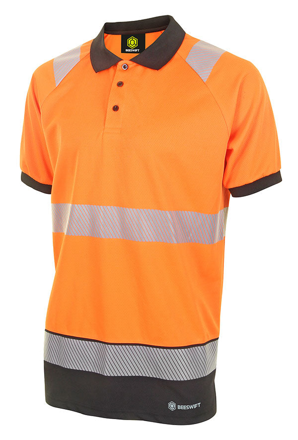B-Seen Hi-Vis Two Tone Short Sleeve Polo Shirt