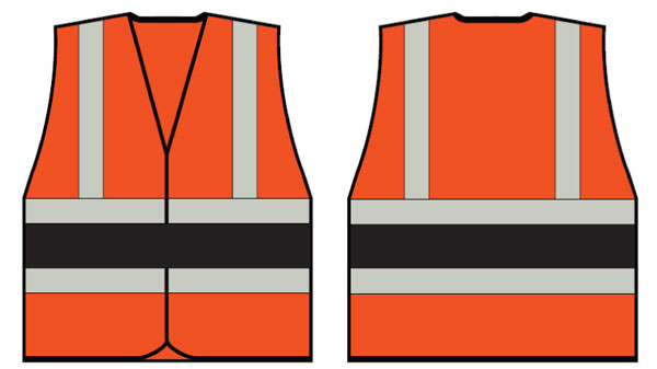B-Seen Orange WCENG Vest With Black Band