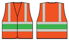 B-Seen Hv Vests & Jerkins Orange Wceng Vest With Green Band 3XL