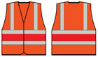 B-Seen Hv Vests & Jerkins Orange Wceng Vest With Red Band 3XL