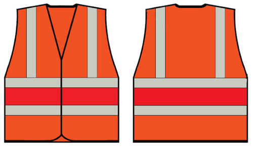 B-Seen Hv Vests & Jerkins Orange Wceng Vest With Red Band 3XL