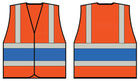 B-Seen Hv Vests & Jerkins Orange Wceng Vest With Royal Band 3XL
