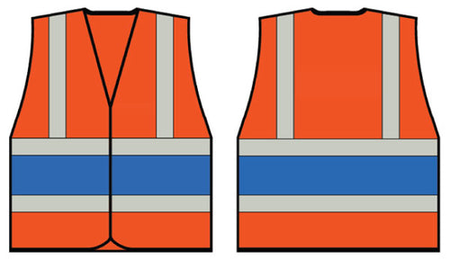 B-Seen Hv Vests & Jerkins Orange Wceng Vest With Royal Band 3XL
