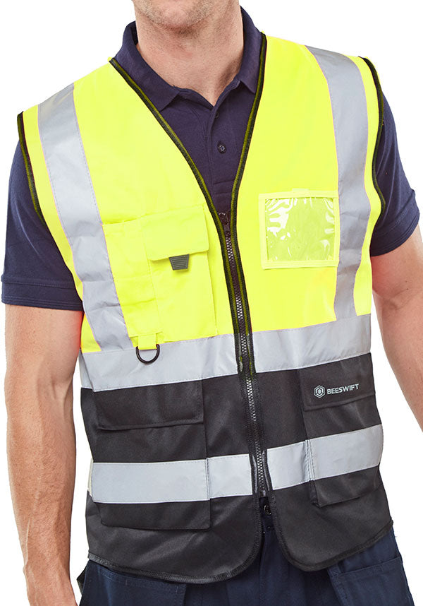 B-Seen Hi-Vis Two Tone Executive ID Vest (HVWCTT Range)