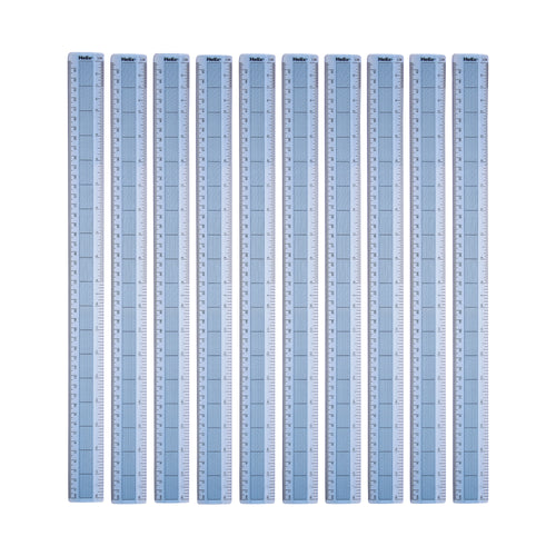 Helix Shatter Resistant Ruler Gridded 45cm Blue - (Pack of 10)