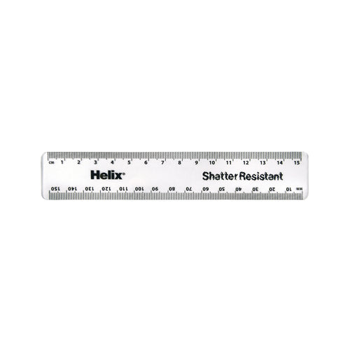 Helix Shatter Resistant Ruler 15cm Clear – (Pack of 50)