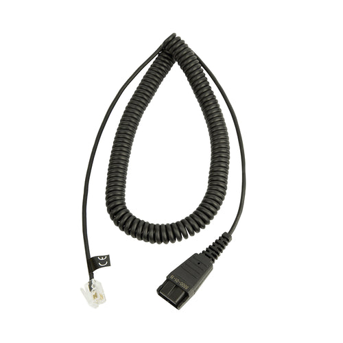 Jabra Quick Disconnect (qd) To Modular Rj9 Coiled Cord For Nortel Handsets 8800-01-19