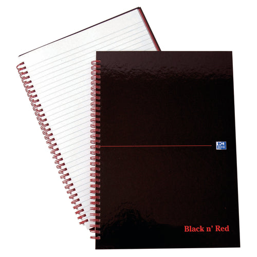 Black N Red Wirebound Ruled Hardback Notebook A4 – (Pack of 5)