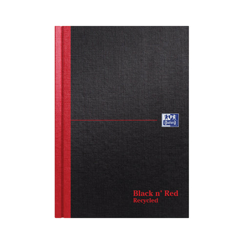 Black n' Red Casebound Ruled Recycled Hardback Notebook 192 Pages A5 – (Pack of 5)
