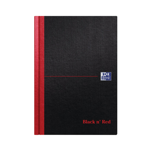 Black N Red Casebound Hardback Notebook 192 Pages A5 – (Pack of 5)