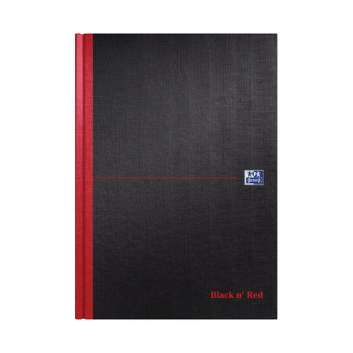 Black N Red Casebound Plain Hardback Notebook A4 – (Pack of 5)
