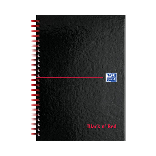 Black N Red Wirebound Ruled Perforated Hardback Notebook A5 – (Pack of 5)