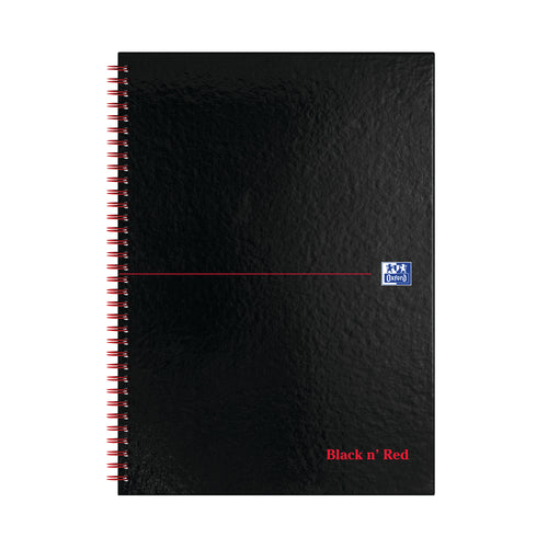 Black N Red Wirebound A-z Hardback Notebook A4 – (Pack of 5)