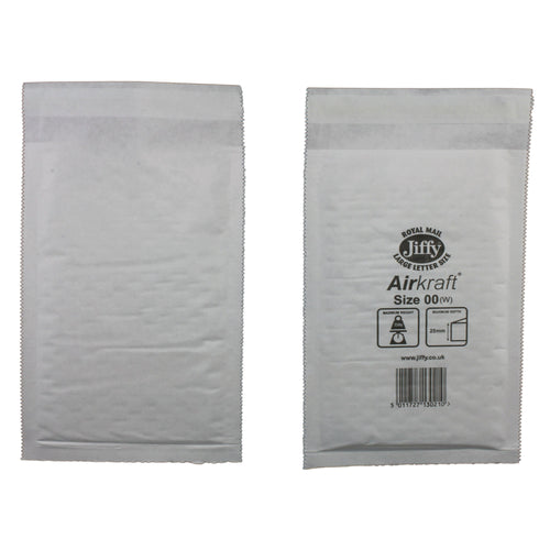 AIRKRAFT Size 00 Bubble Lined Mailer White – (Pack of 200)