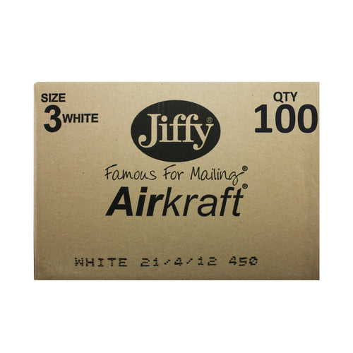 AIRKRAFT Size 3 Bubble Lined Mailer White – (Pack of 100)